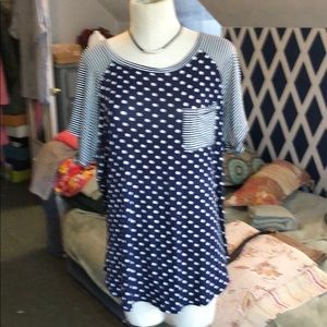 Navy Polka Dot Knit Tunic